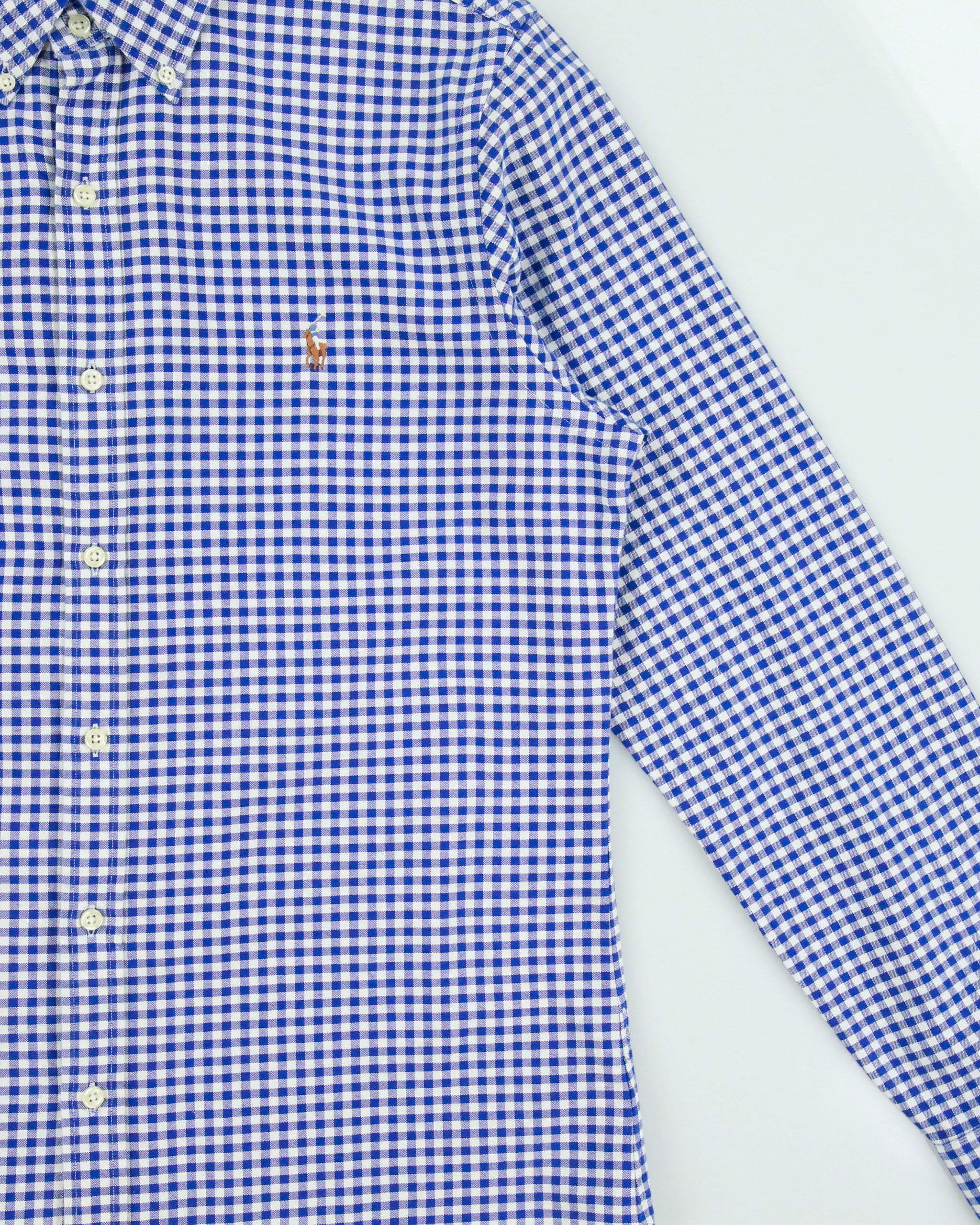 Vintage Ralph Lauren Slim Fit Checked Long Sleeve Shirt - L