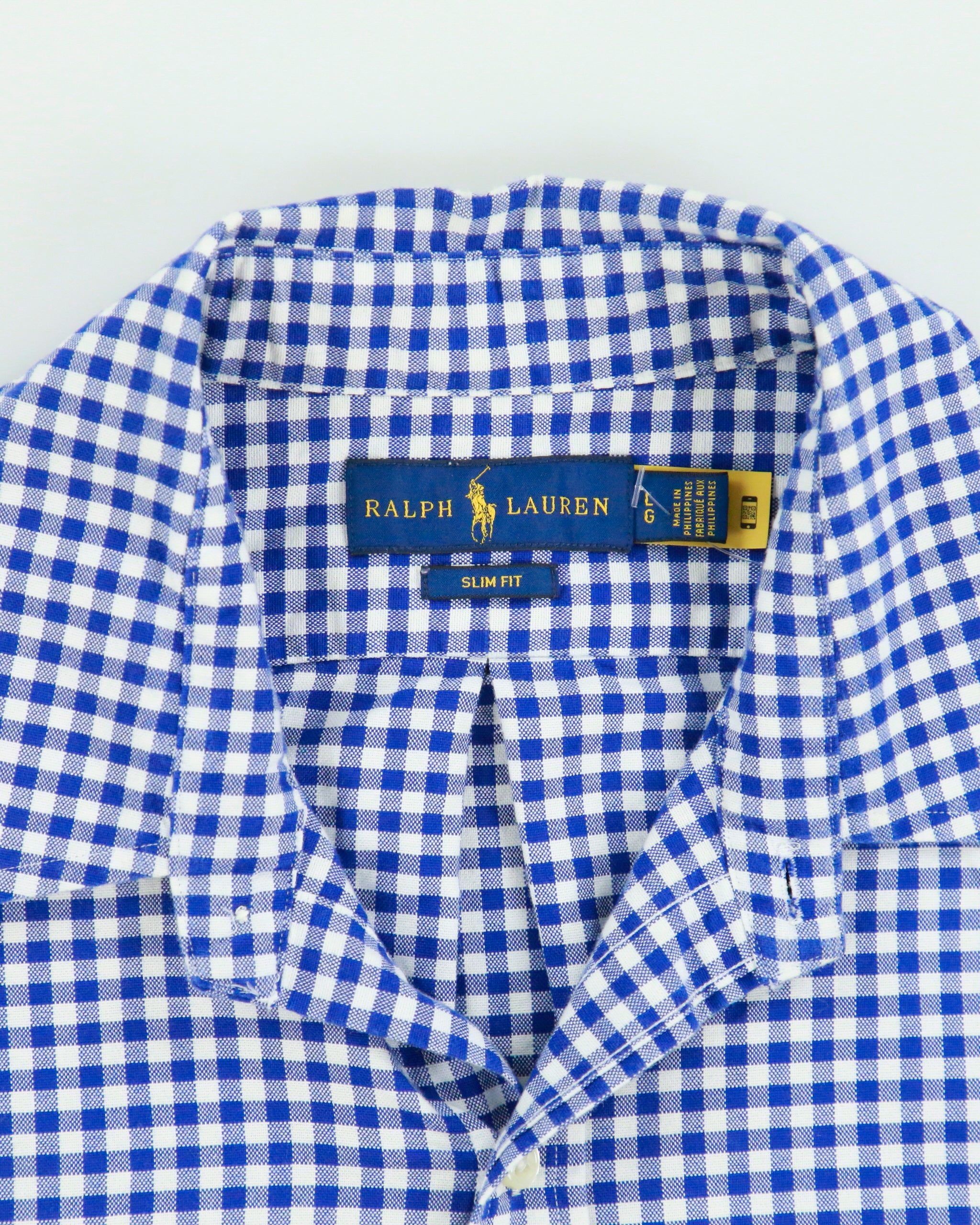 Vintage Ralph Lauren Slim Fit Checked Long Sleeve Shirt - L