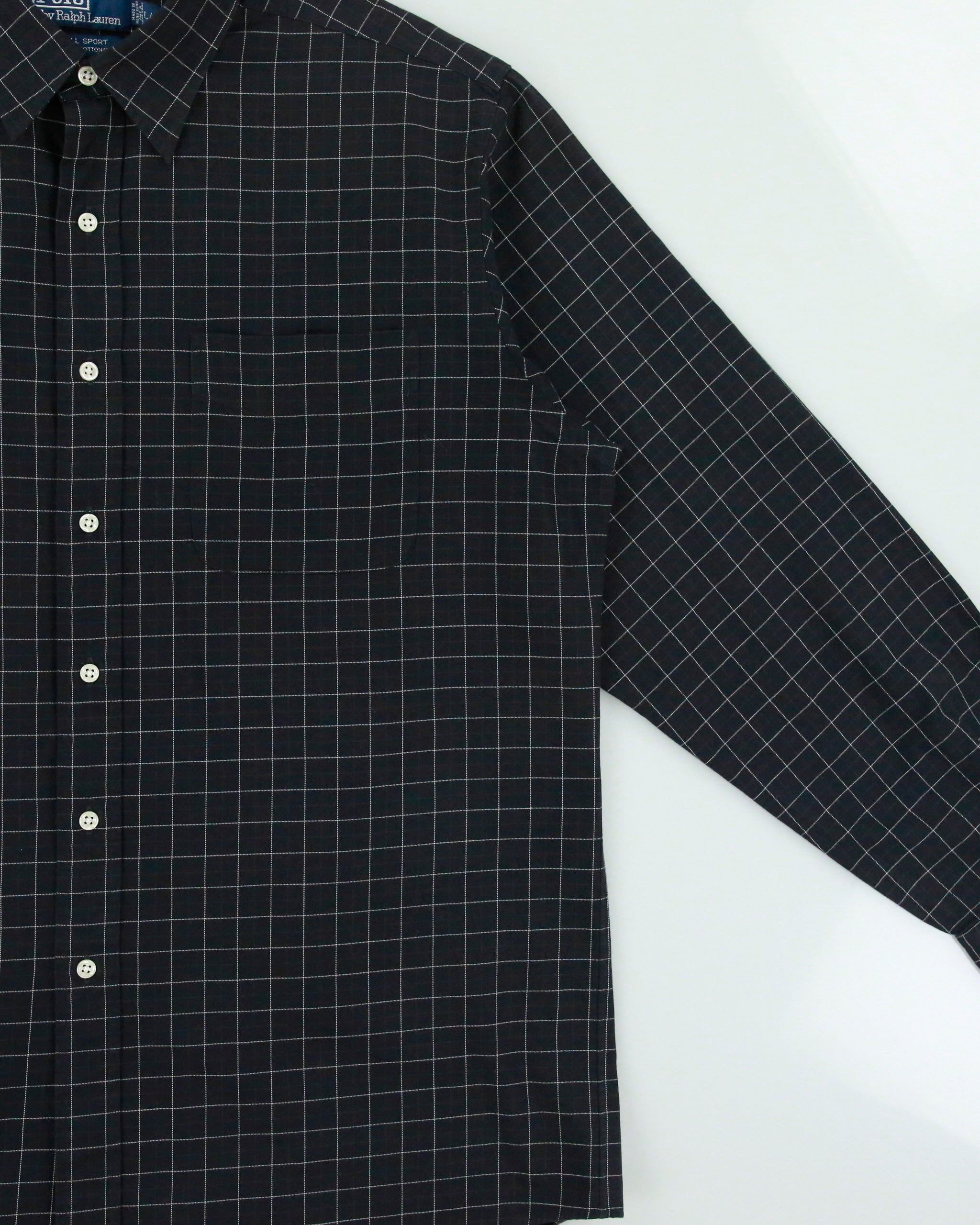 Vintage 1990s Polo Ralph Lauren Lowell Sport Checked Long Sleeve Shirt - L