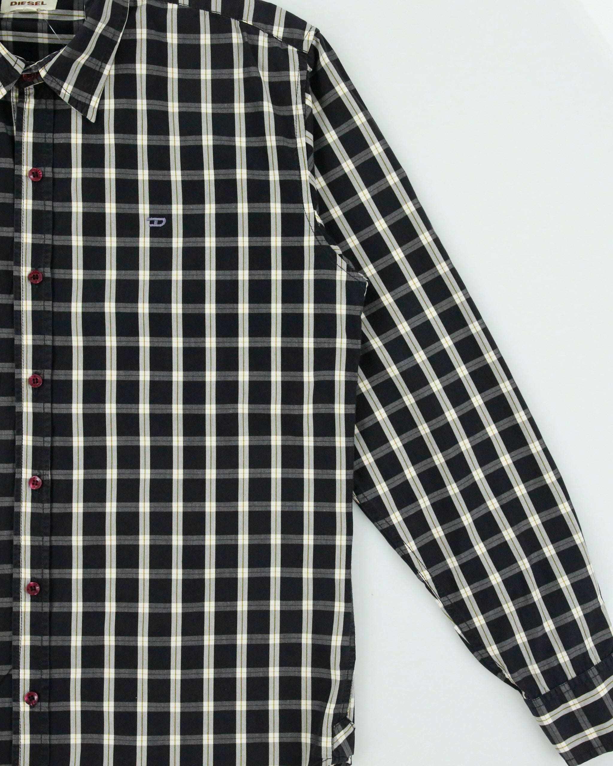 Vintage Y2K 00s Diesel Checked Long Sleeve Shirt - XL