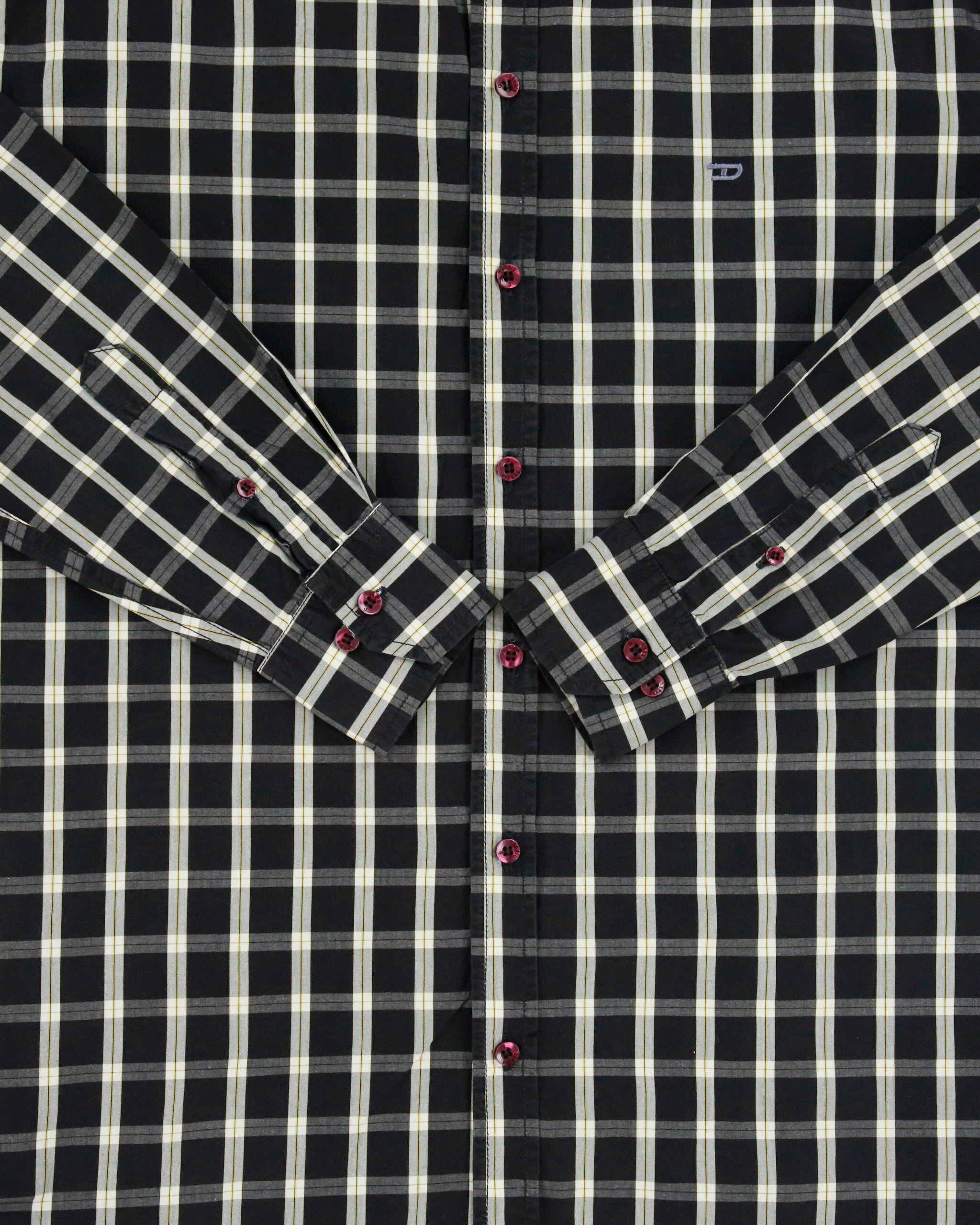 Vintage Y2K 00s Diesel Checked Long Sleeve Shirt - XL