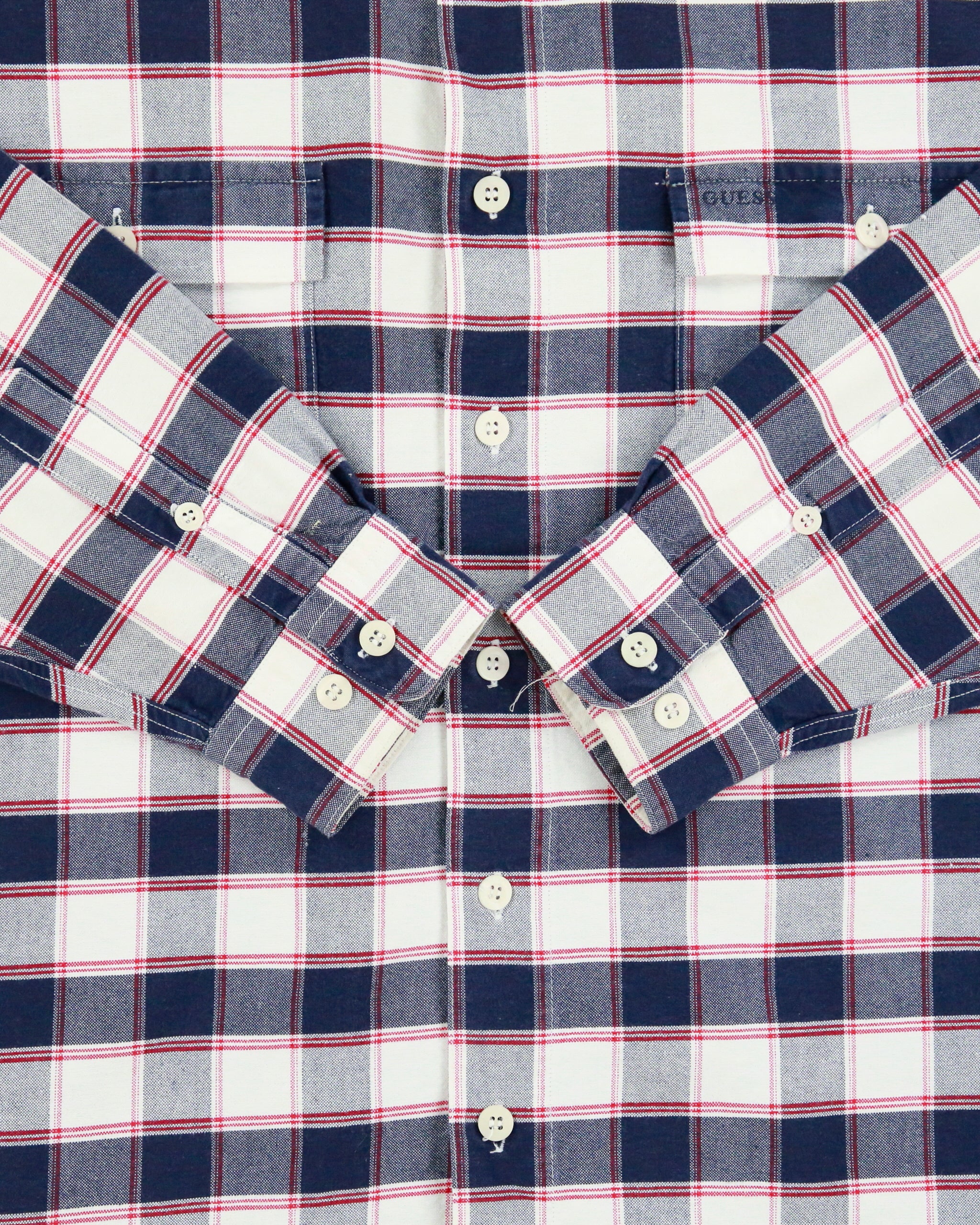 Vintage 1990s Guess heavyweight Checked Long Sleeve Shirt - M