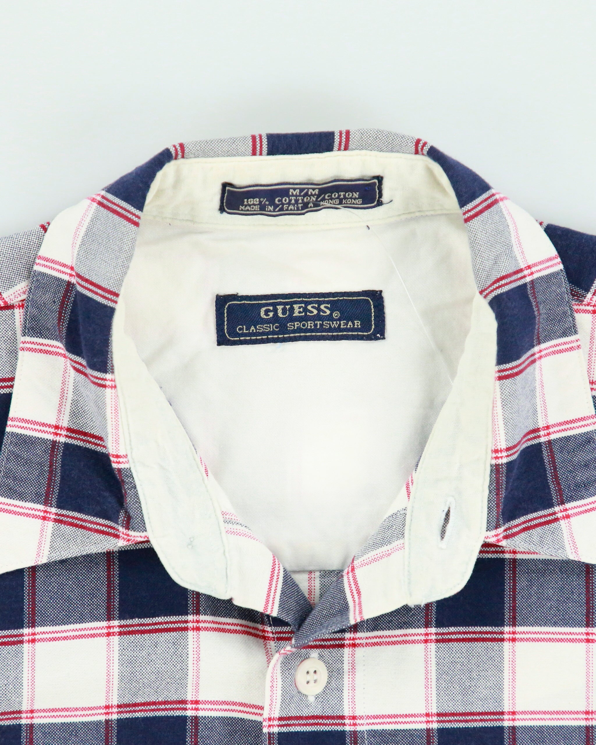 Vintage 1990s Guess heavyweight Checked Long Sleeve Shirt - M