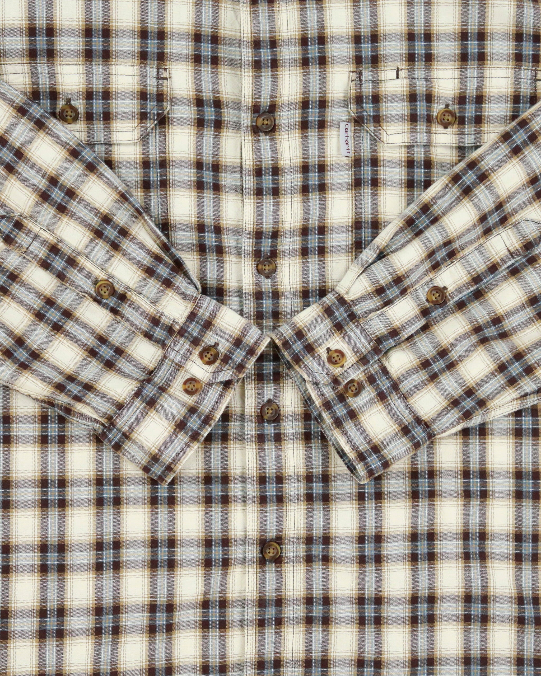 Vintage Carhartt Relaxed Fit Checked Long Sleeve Shirt - XXL
