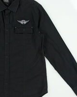 Vintage Y2K 00s Armani Exchange Snap Button Velcro Patch Long Sleeve Shirt - L