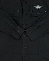 Vintage Y2K 00s Armani Exchange Snap Button Velcro Patch Long Sleeve Shirt - L
