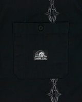 Lurking Class Chain Embroidered Canvas Short Sleeve Zip Utility Shirt - L
