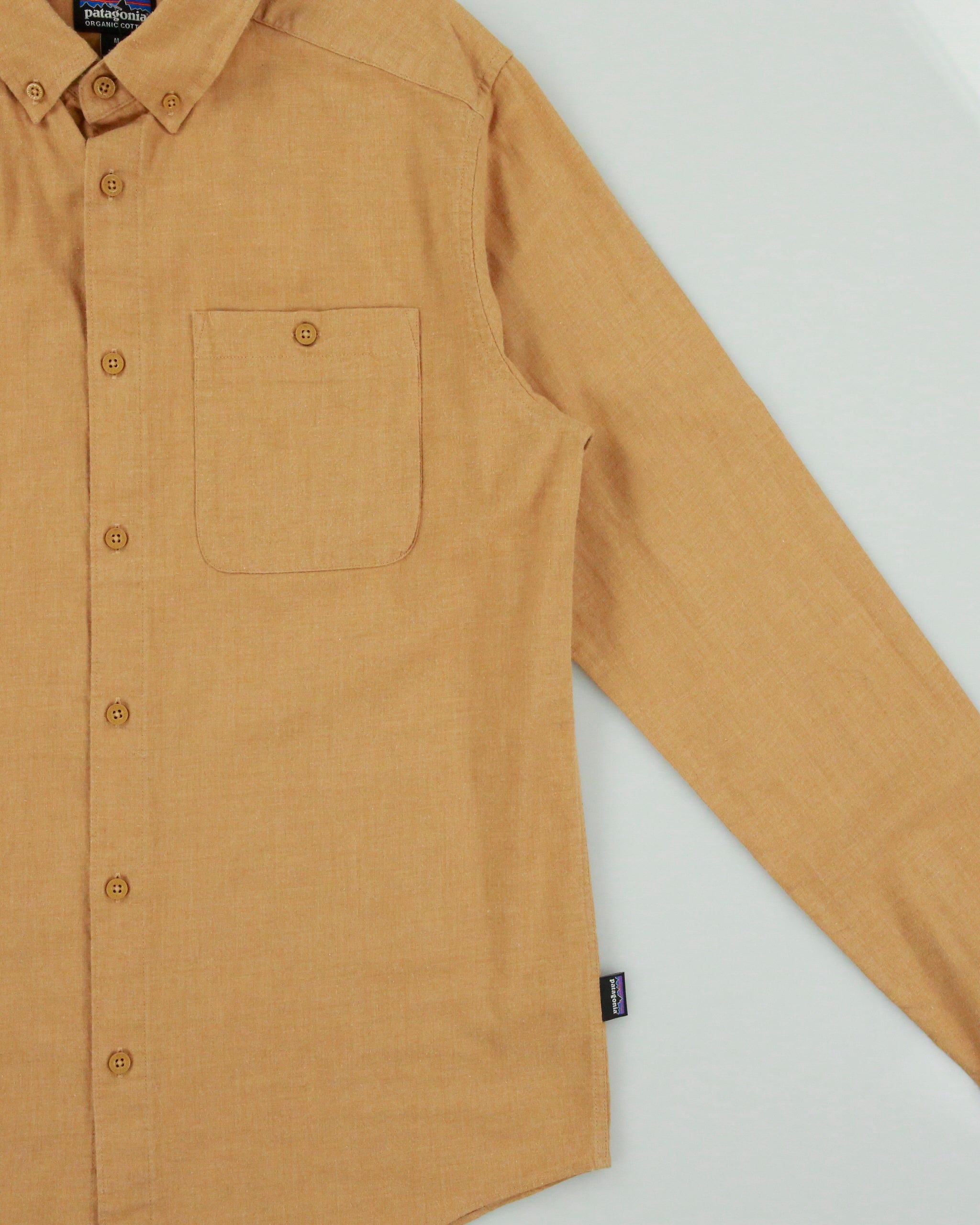 Vintage Patagonia Tan Organic Linen Look Long Sleeve Hart Shirt - M