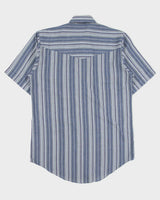 Vintage Y2K 00s Plains Striped Pearl Snap Button Short Sleeve Western Shirt - S