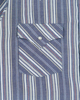 Vintage Y2K 00s Plains Striped Pearl Snap Button Short Sleeve Western Shirt - S