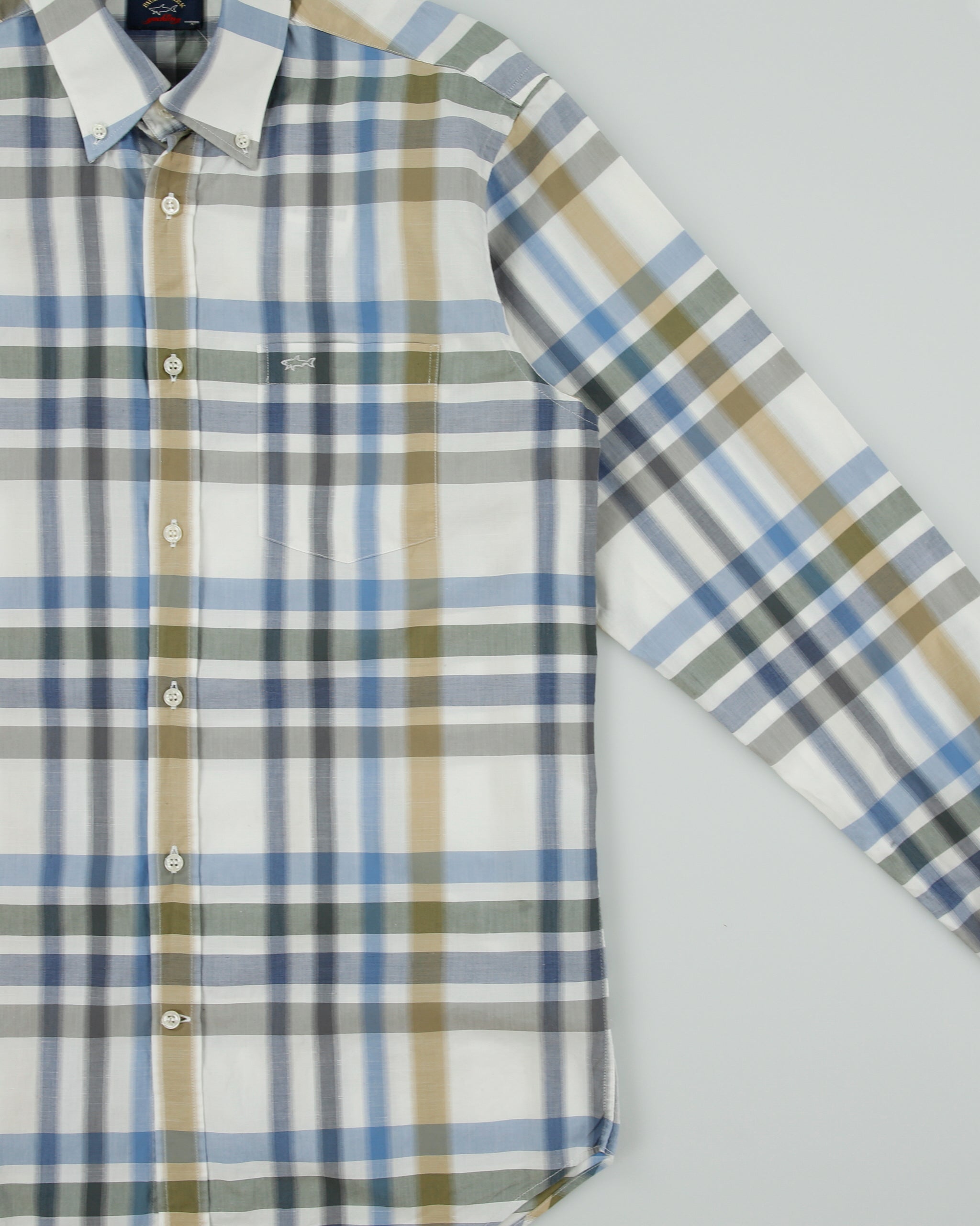 Vintage Paul &amp; Shark Yachting Plaid Long Sleeve Pocket Shirt - M