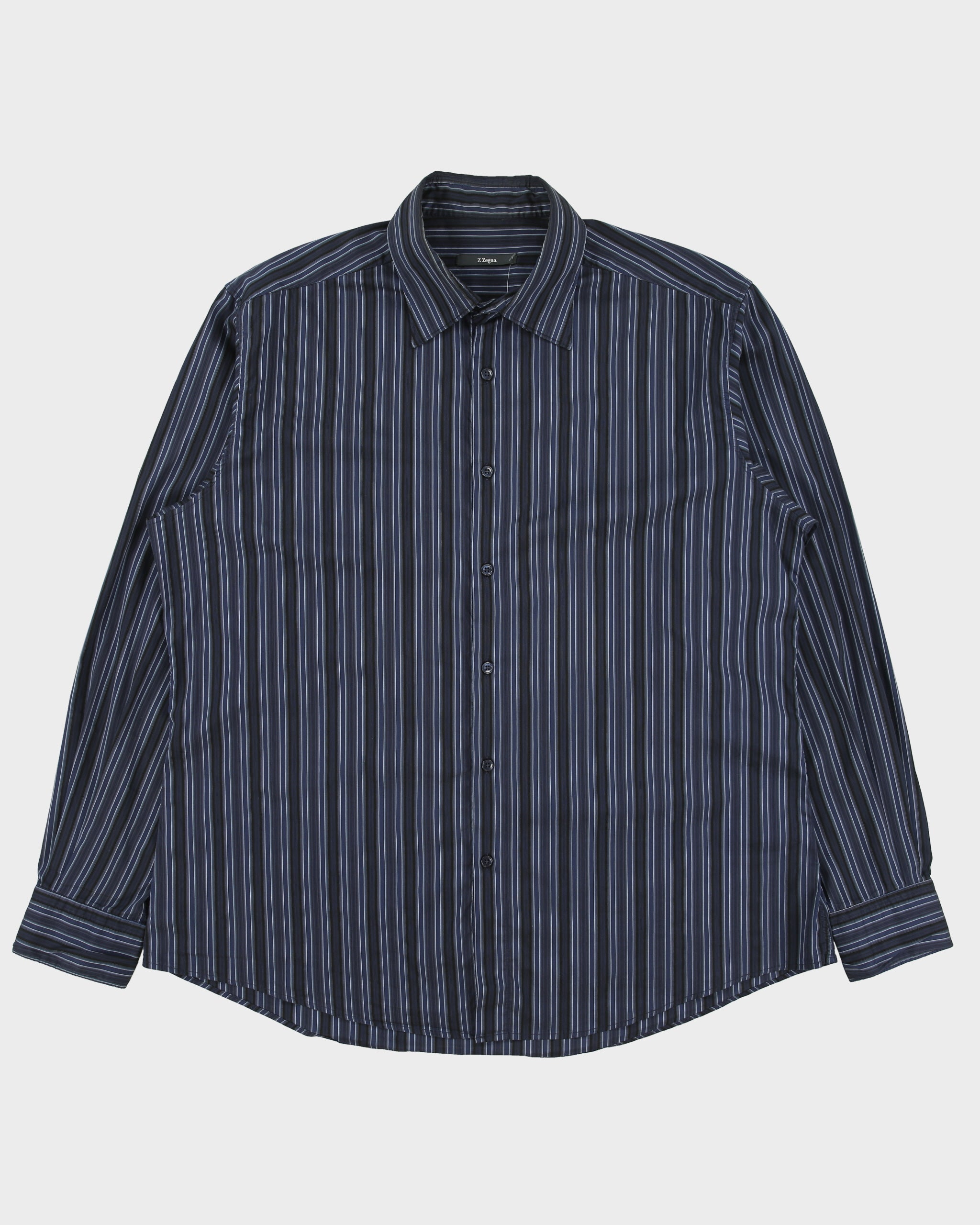 Vintage Y2K 00s Z Zegna Striped Long Sleeve 'City' Shirt - XL