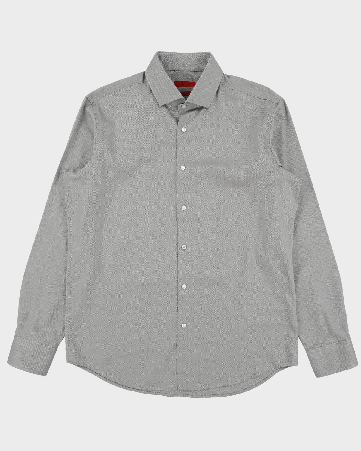 Vintage Y2K 00s Hugo Boss Herringbone Regular Fit Long Sleeve Shirt - L