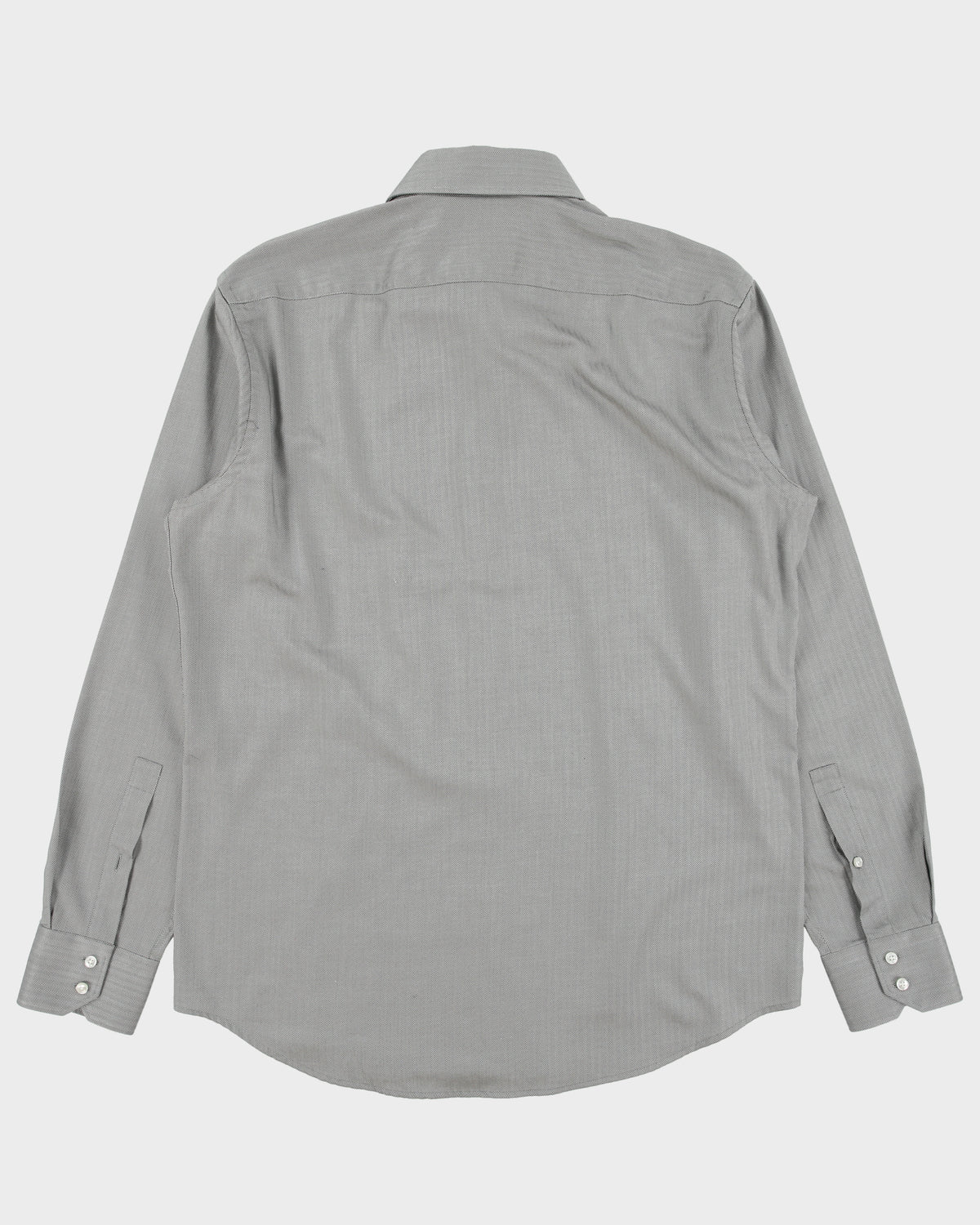 Vintage Y2K 00s Hugo Boss Herringbone Regular Fit Long Sleeve Shirt - L