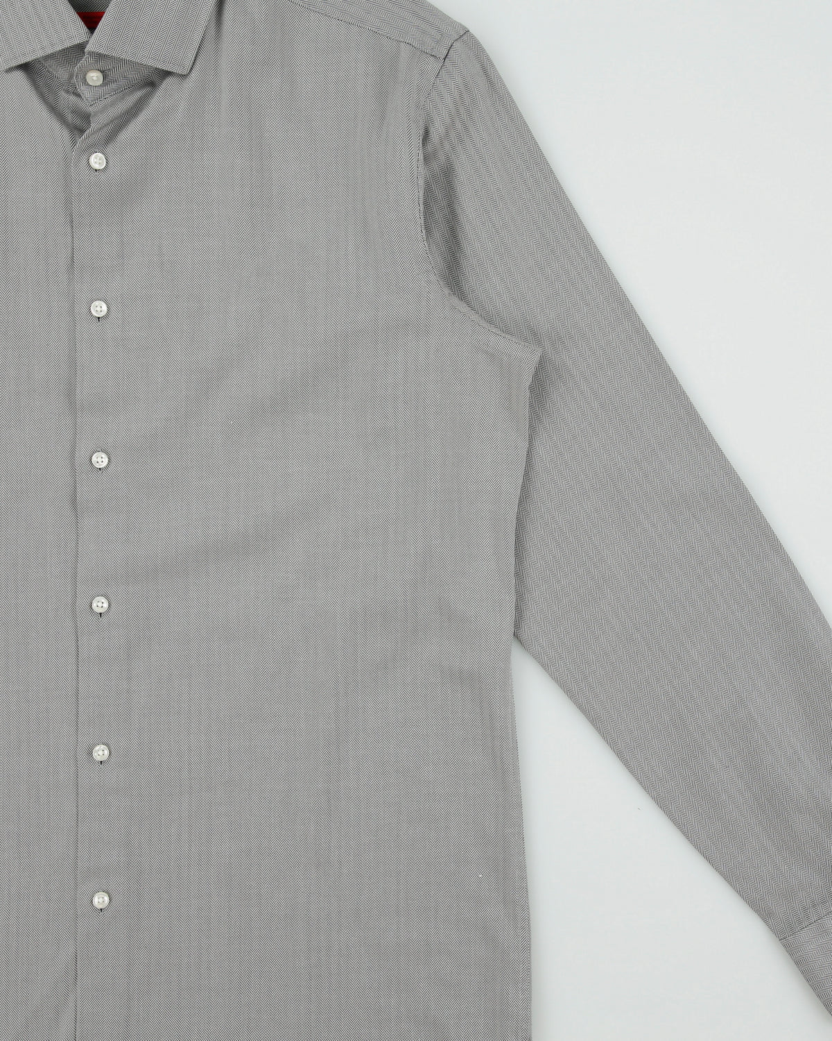 Vintage Y2K 00s Hugo Boss Herringbone Regular Fit Long Sleeve Shirt - L