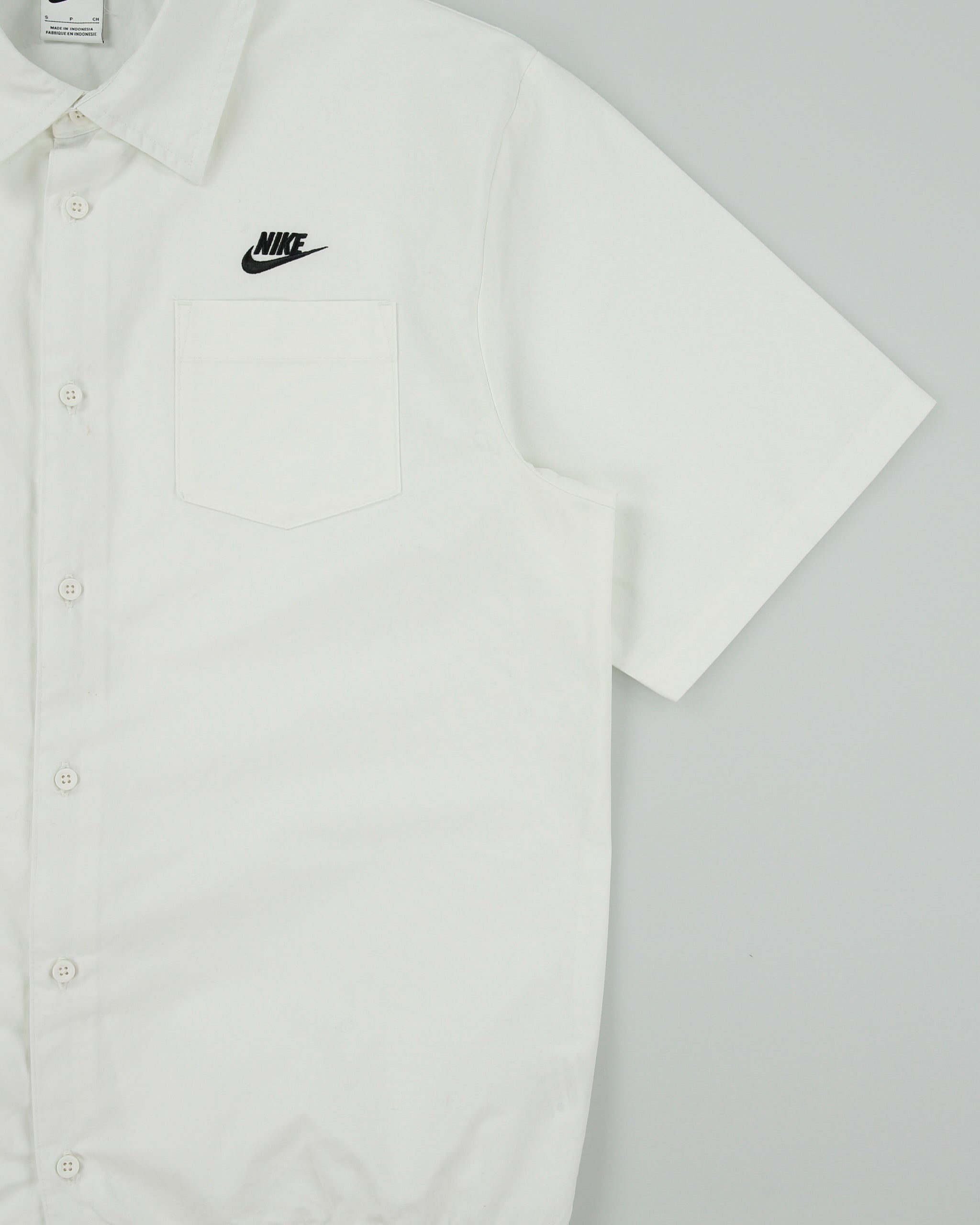 Nike Club Sail White Short Sleeve Oxford Button Down Shirt - S