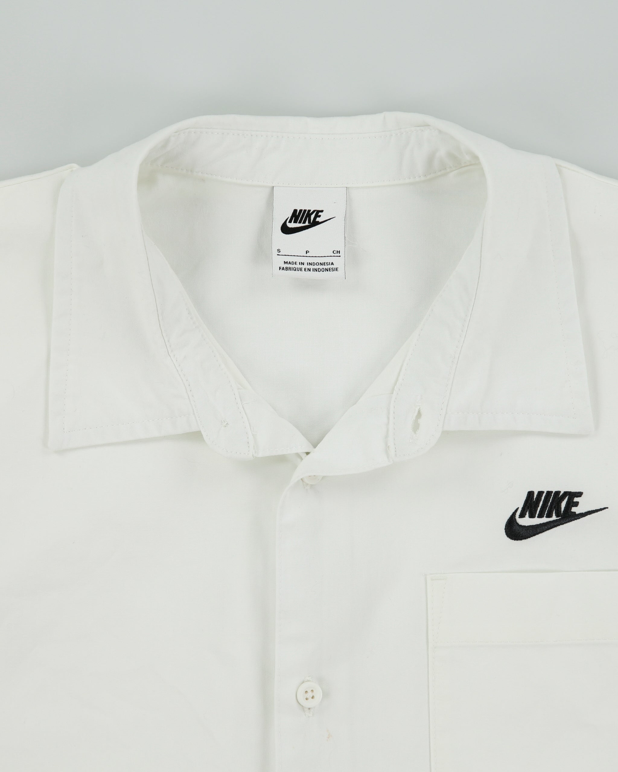 Nike Club Sail White Short Sleeve Oxford Button Down Shirt - S
