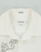 Vintage Y2K 00s Calvin Klein Pattern Striped Modern Fit Long Sleeve Shirt - M