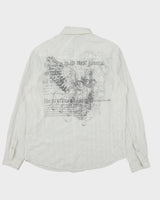 Vintage Y2K 00s Redsquad Pattern Striped Long Sleeve Deconstructed Shirt - L