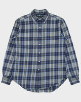 Vintage 1990s Ralph Lauren Classic Fit Long Sleeve Plaid Flannel Shirt - M