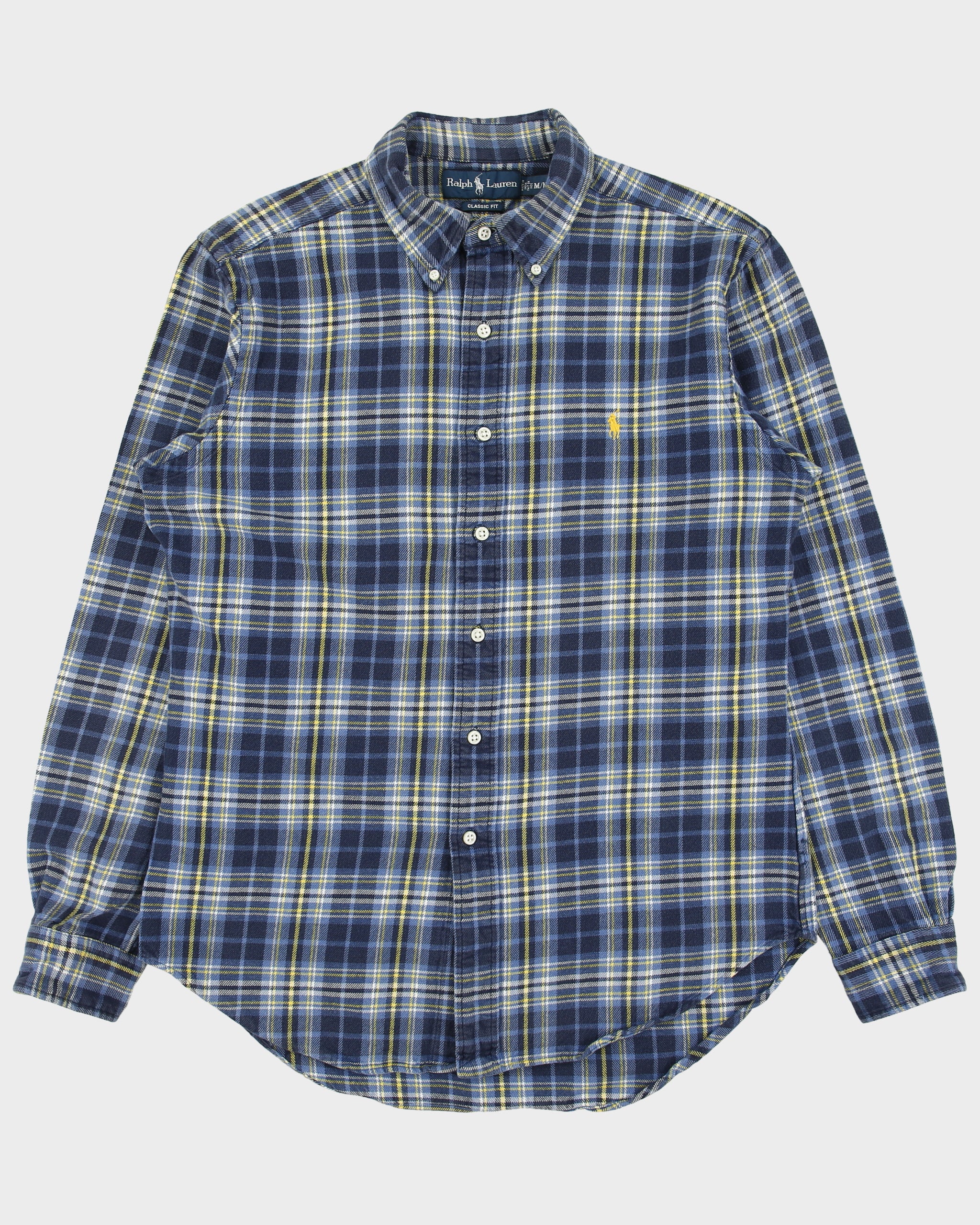 Vintage 1990s Ralph Lauren Classic Fit Long Sleeve Plaid Flannel Shirt - M