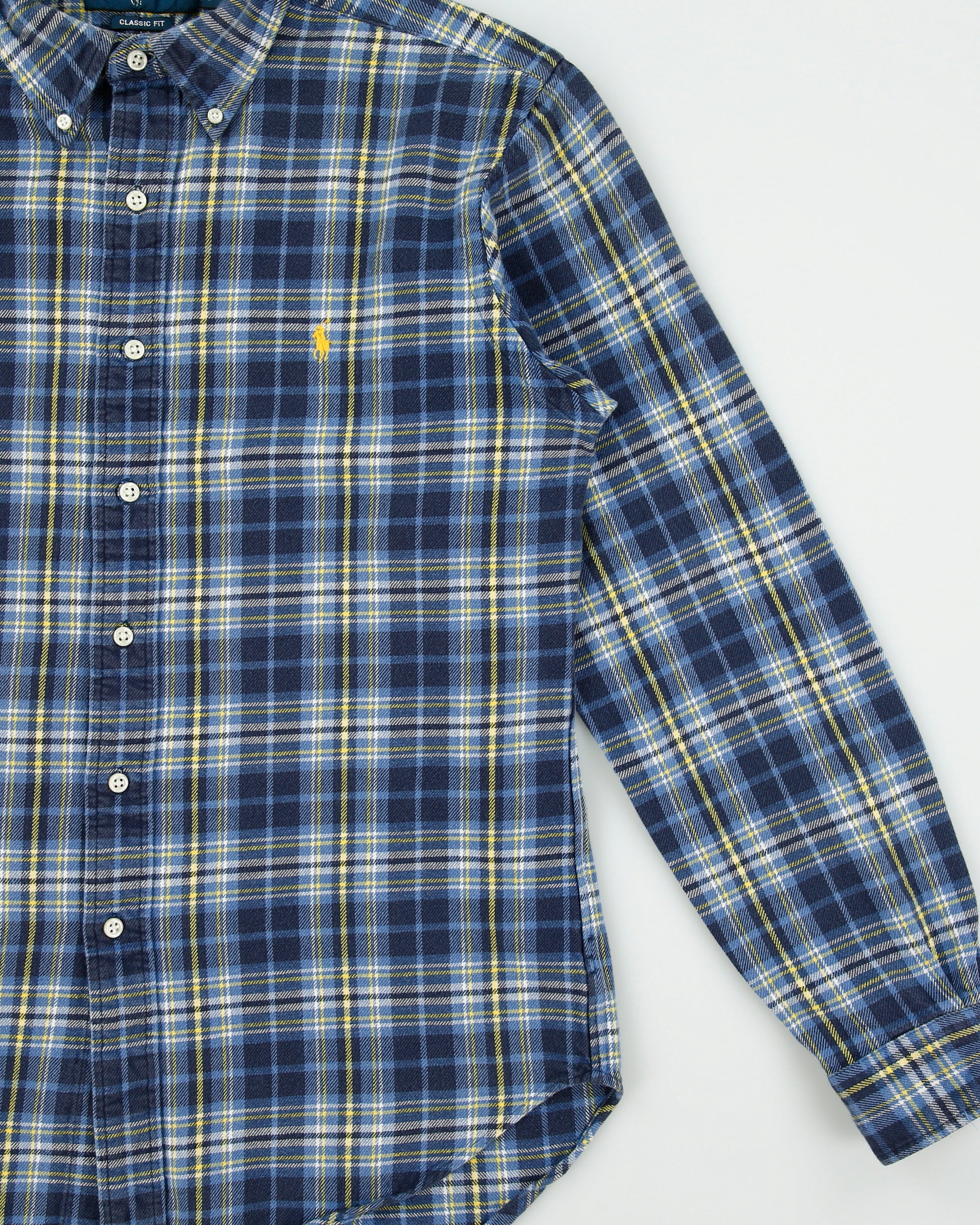 Vintage 1990s Ralph Lauren Classic Fit Long Sleeve Plaid Flannel Shirt - M