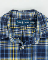 Vintage 1990s Ralph Lauren Classic Fit Long Sleeve Plaid Flannel Shirt - M