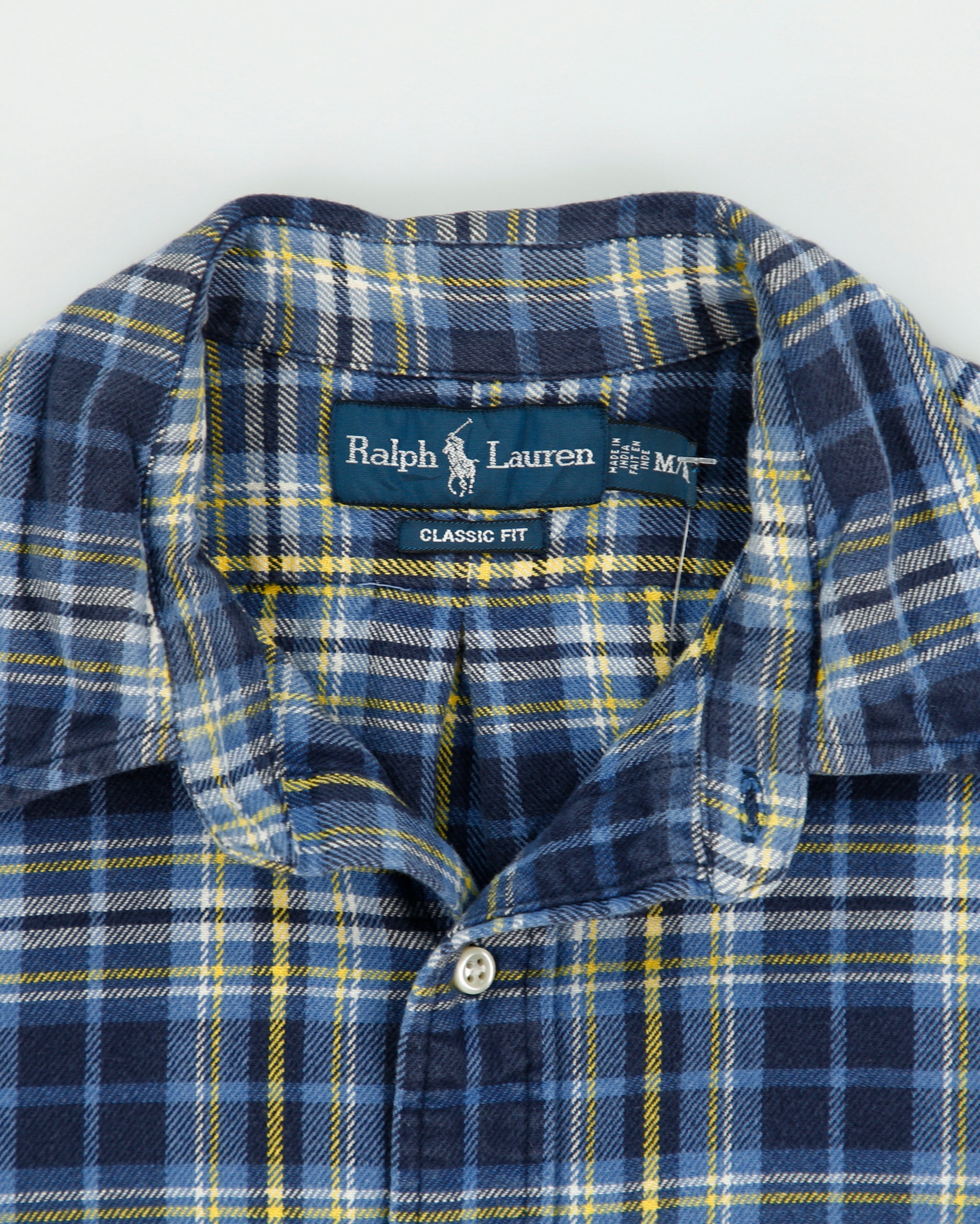Vintage 1990s Ralph Lauren Classic Fit Long Sleeve Plaid Flannel Shirt - M