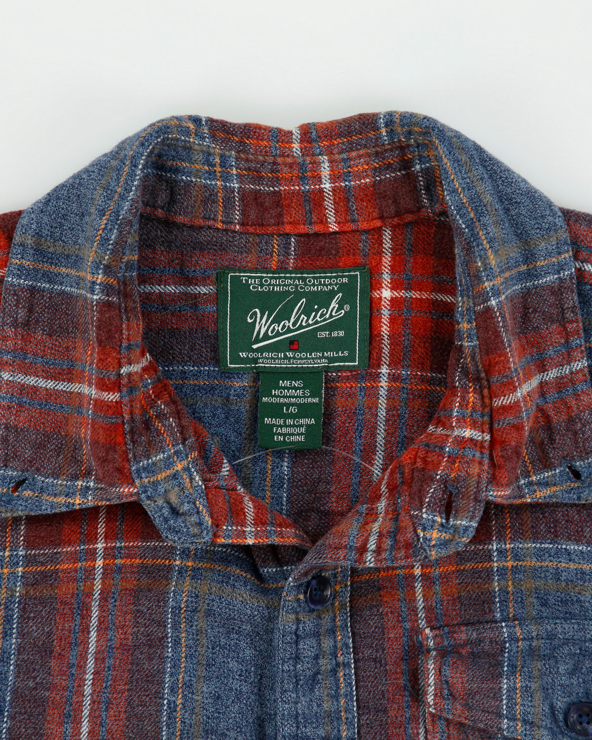 Vintage Woolrich Long Sleeve Plaid Flannel Shirt - L