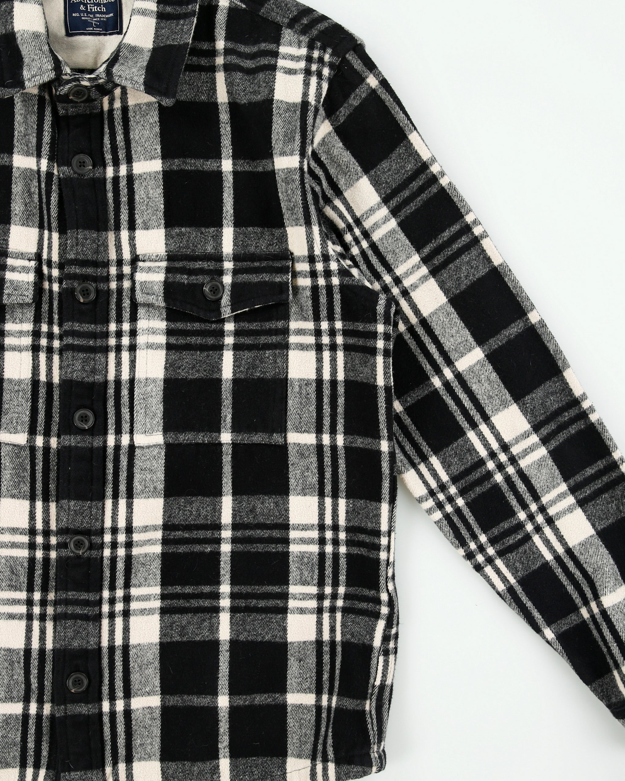 Vintage 2000s Abercrombie &amp; Fitch Heavyweight Long Sleeve Plaid Flannel Shirt - L