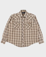 Vintage 1970s Levis Snap Button Long Sleeve Western Plaid Flannel Shirt - L