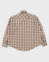 Vintage 1970s Levis Snap Button Long Sleeve Western Plaid Flannel Shirt - L