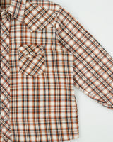 Vintage 1970s Levis Snap Button Long Sleeve Western Plaid Flannel Shirt - L