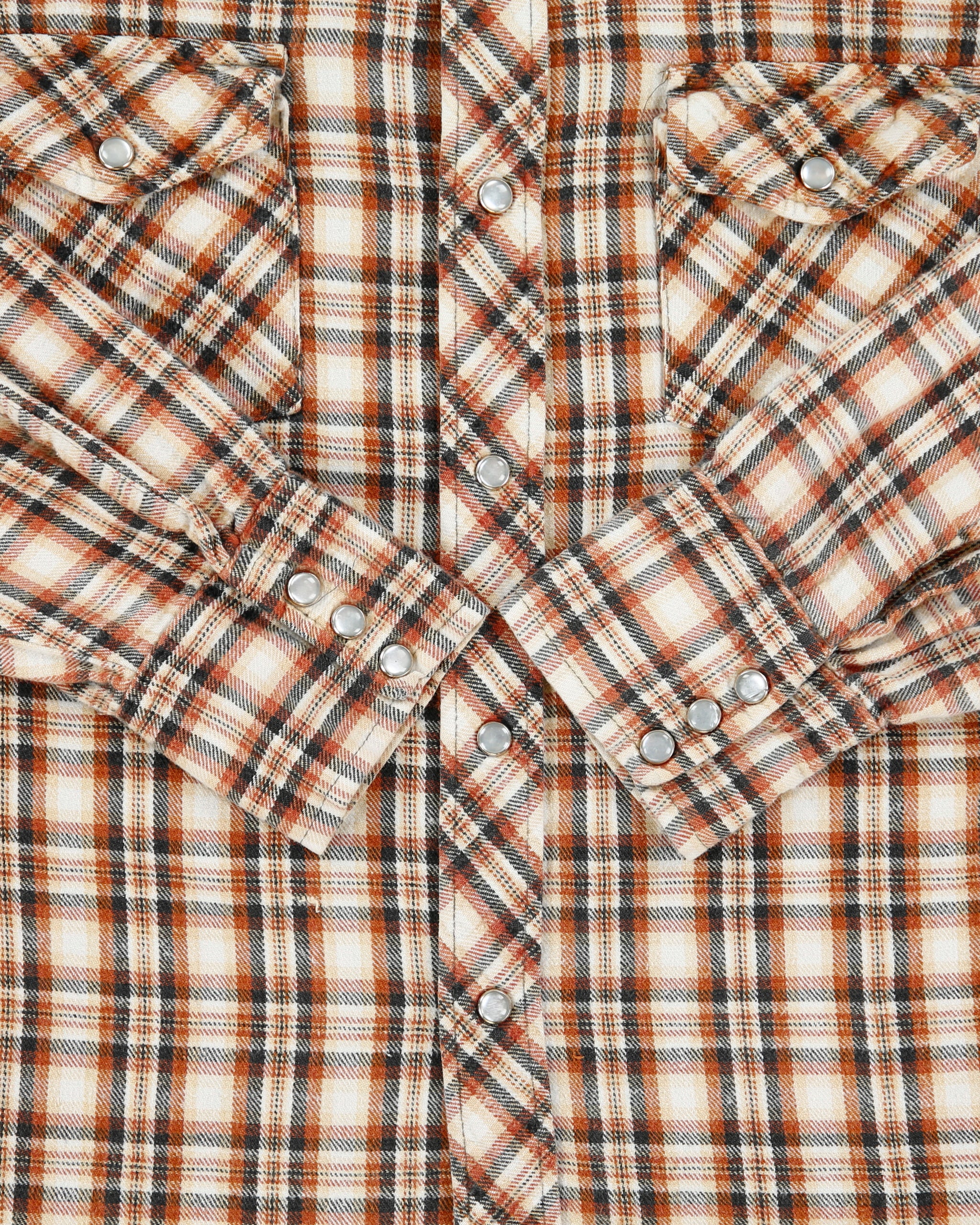 Vintage 1970s Levis Snap Button Long Sleeve Western Plaid Flannel Shirt - L