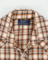 Vintage 1970s Levis Snap Button Long Sleeve Western Plaid Flannel Shirt - L