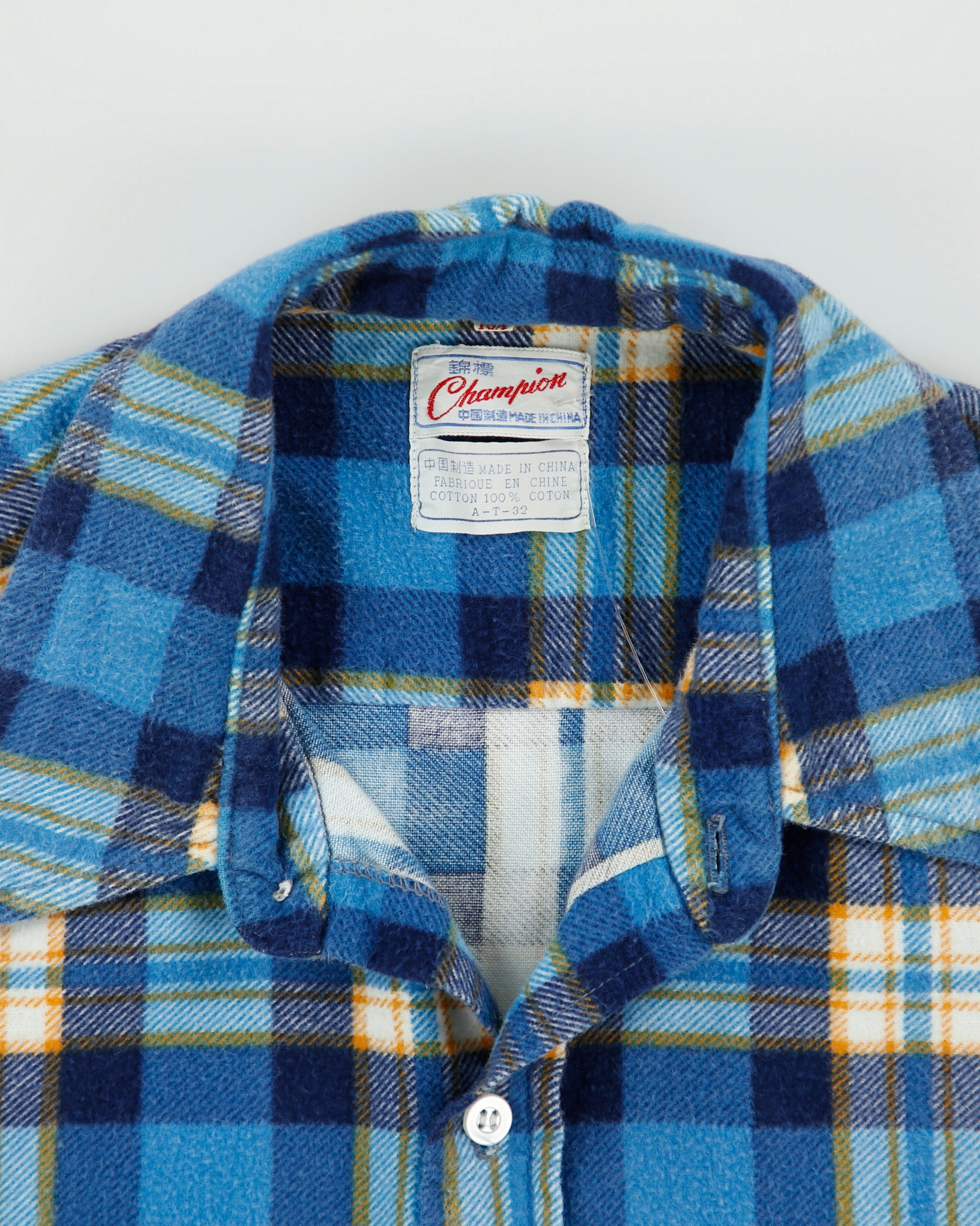Vintage 1970s Champion Long Sleeve Western Plaid Flannel Shirt - M