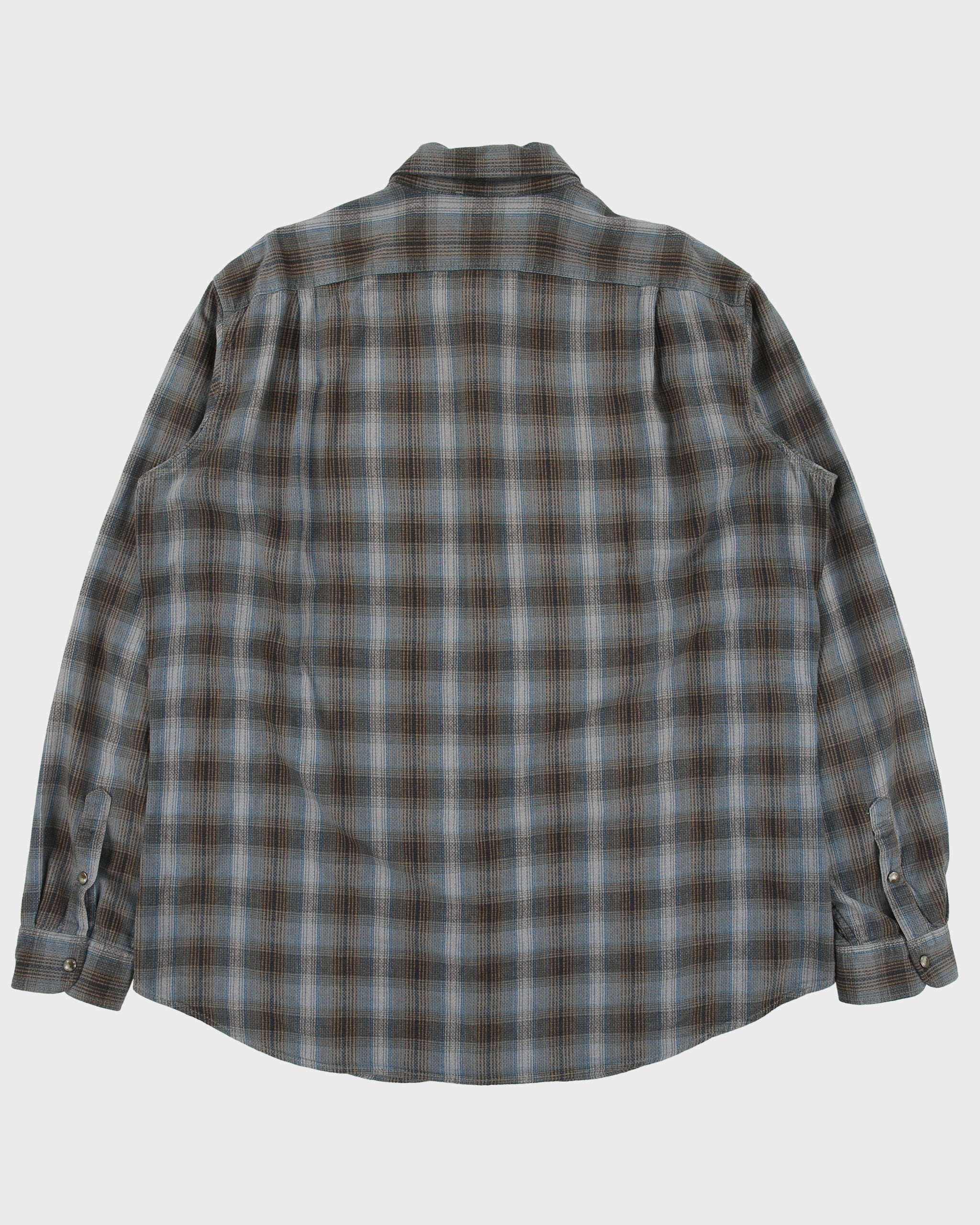 Vintage Eddie Bauer Classic Fit Snap Button Long Sleeve Plaid Flannel Shirt - XL