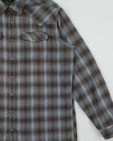 Vintage Eddie Bauer Classic Fit Snap Button Long Sleeve Plaid Flannel Shirt - XL