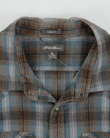 Vintage Eddie Bauer Classic Fit Snap Button Long Sleeve Plaid Flannel Shirt - XL