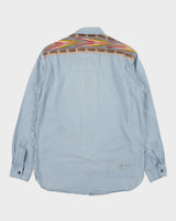 Vintage Y2K 00s Polo Ralph Lauren Distressed Navajo Long Sleeve Denim Ranch Shirt - M