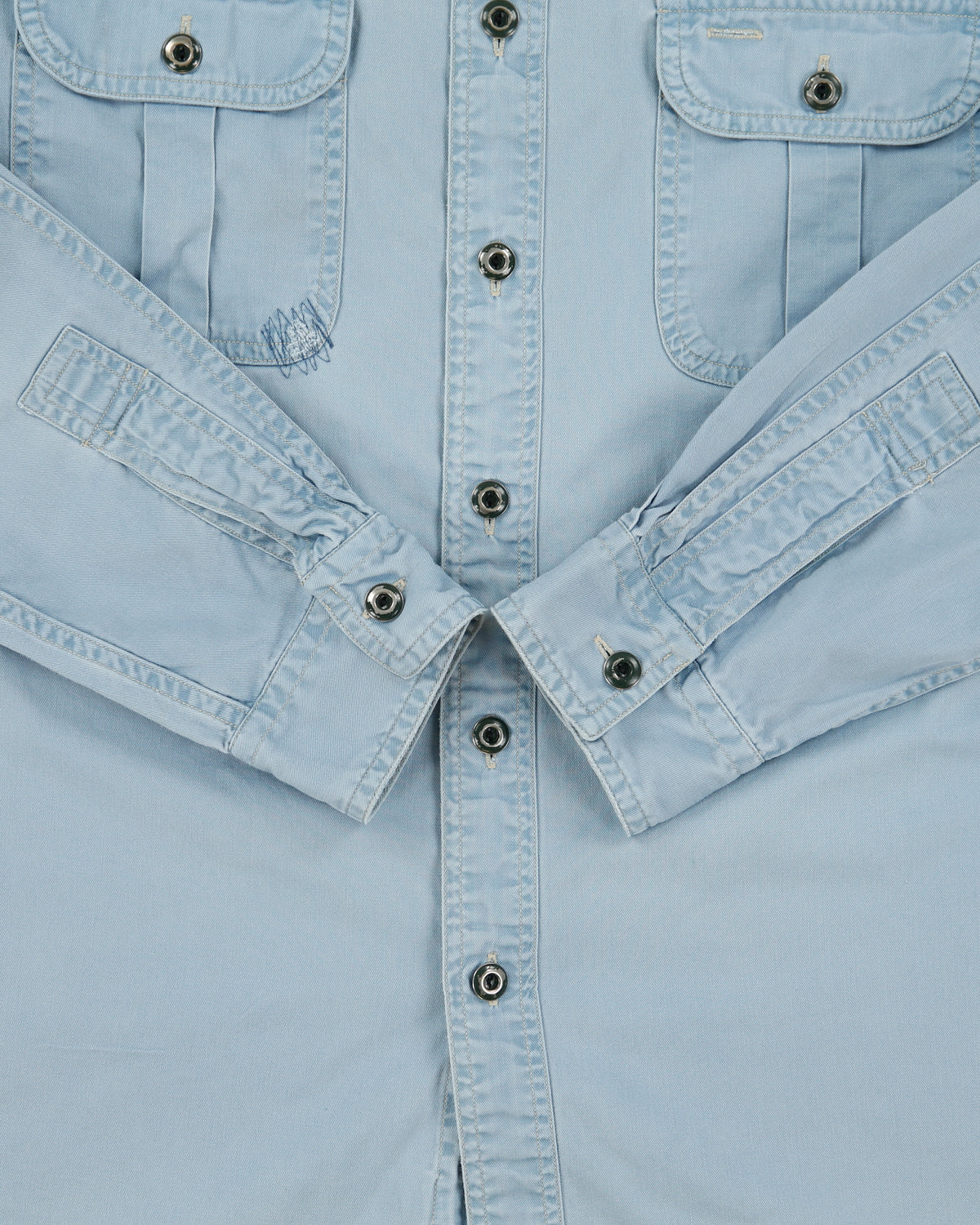 Vintage Y2K 00s Polo Ralph Lauren Distressed Navajo Long Sleeve Denim Ranch Shirt - M