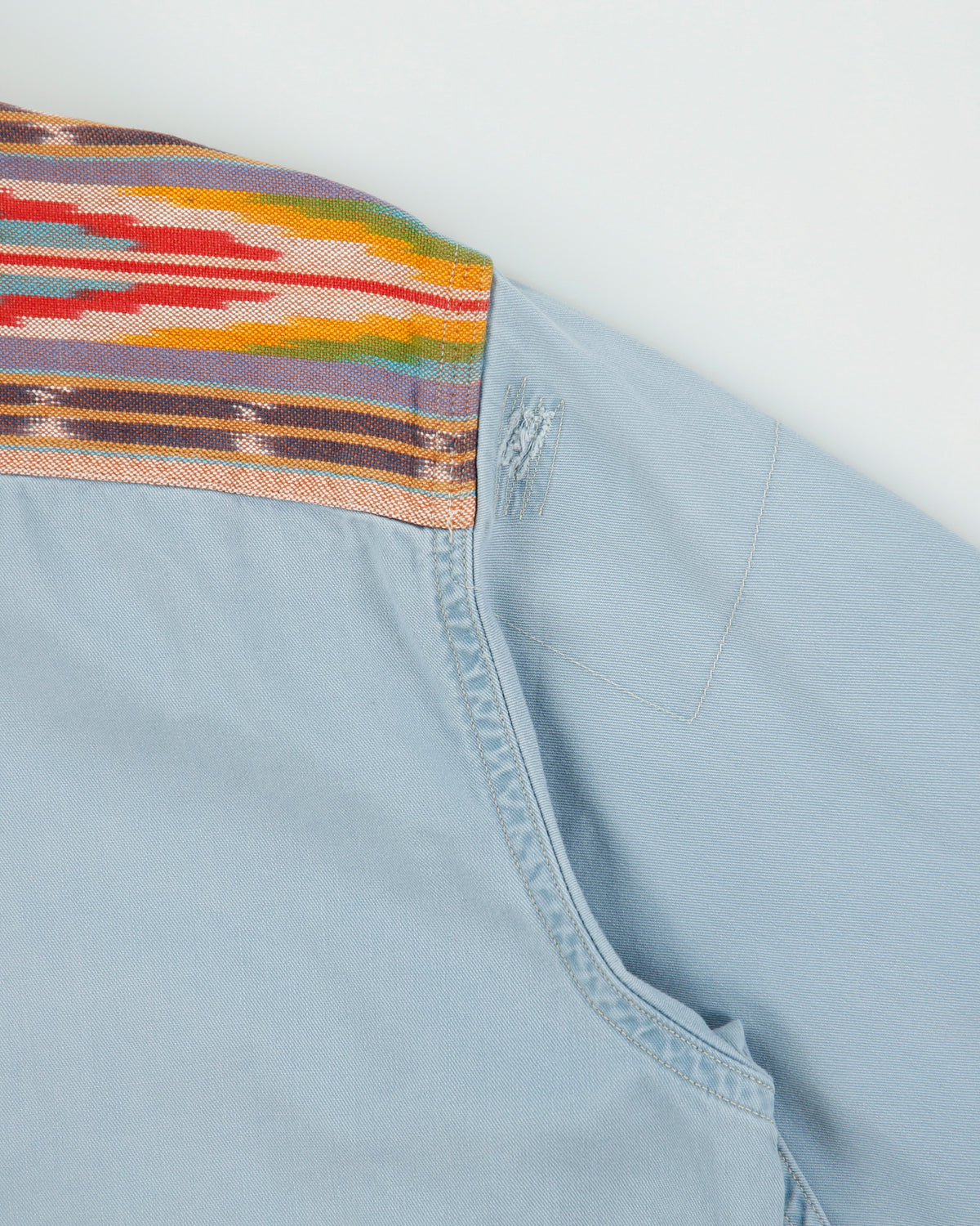 Vintage Y2K 00s Polo Ralph Lauren Distressed Navajo Long Sleeve Denim Ranch Shirt - M