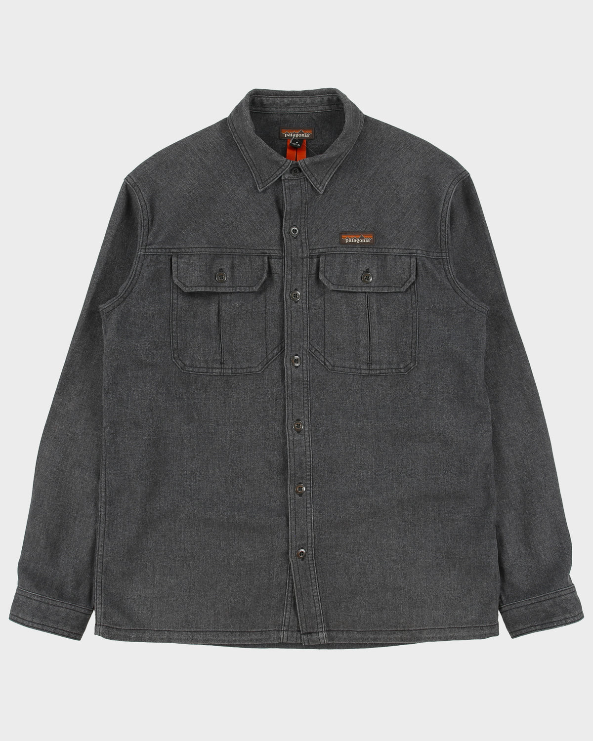 Vintage Patagonia Hemp Blend Long Sleeve Denim Flannel Shirt - M