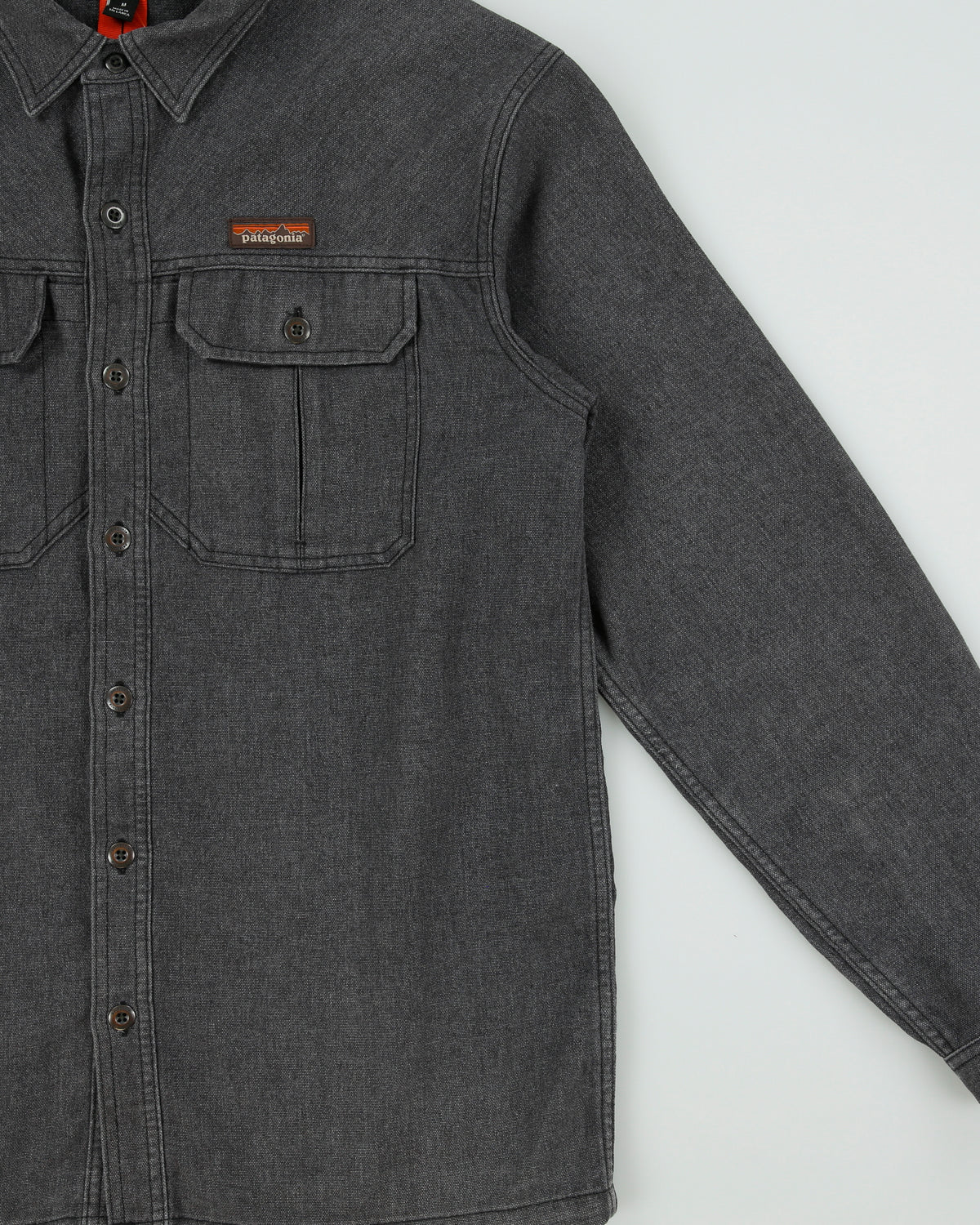 Vintage Patagonia Hemp Blend Long Sleeve Denim Flannel Shirt - M