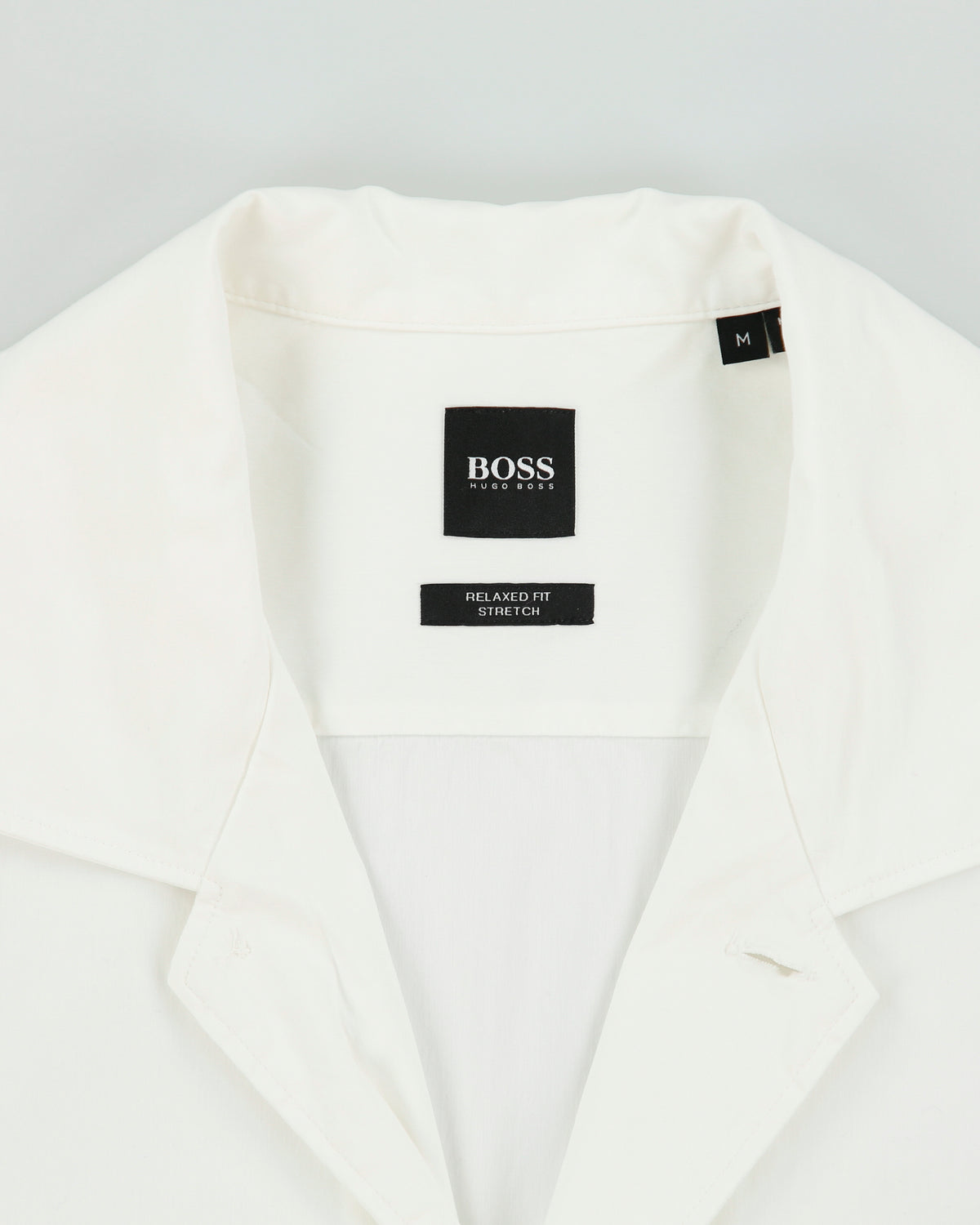 Hugo Boss Ned Relaxed Fit Stretch Boxy Camp Collar Short Sleeve Shirt - M