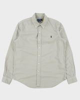 Vintage Polo Ralph Lauren Khaki Custom Fit Long Sleeve Oxford Shirt - S