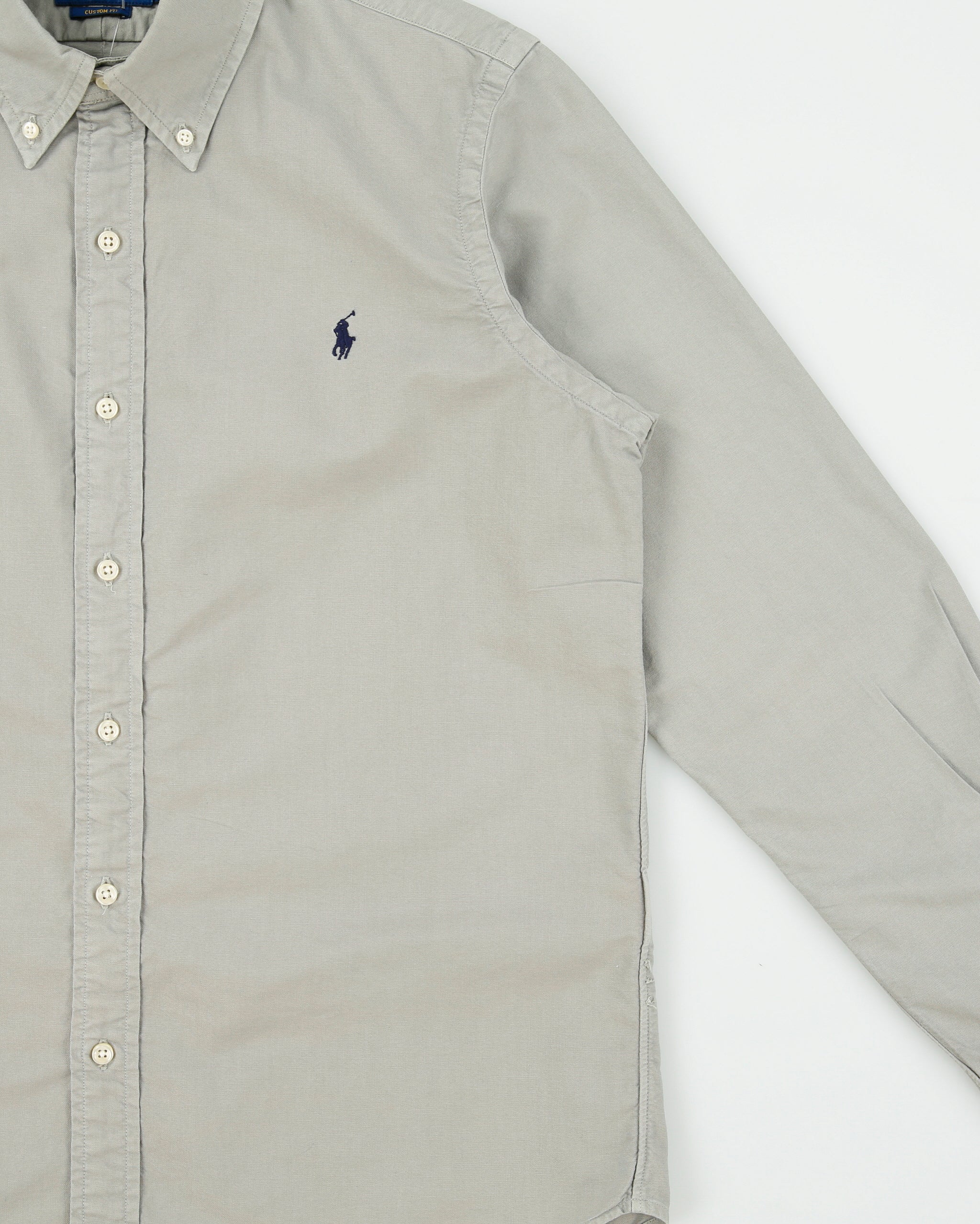 Vintage Polo Ralph Lauren Khaki Custom Fit Long Sleeve Oxford Shirt - S