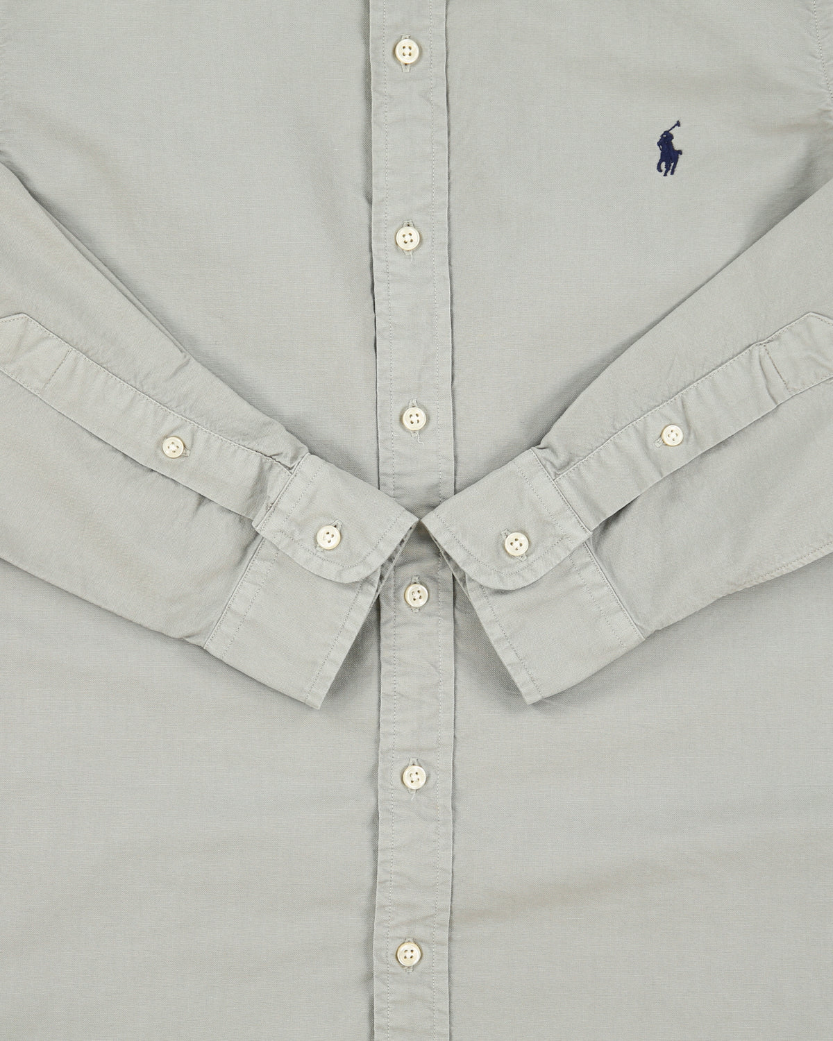 Vintage Polo Ralph Lauren Khaki Custom Fit Long Sleeve Oxford Shirt - S