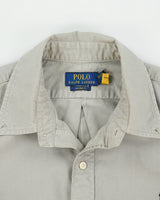 Vintage Polo Ralph Lauren Khaki Custom Fit Long Sleeve Oxford Shirt - S