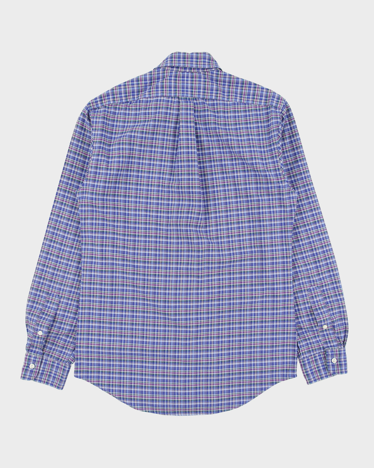 Vintage Ralph Lauren Tartan Plaid Slim Fit Long Sleeve Stretch Oxford Shirt - S
